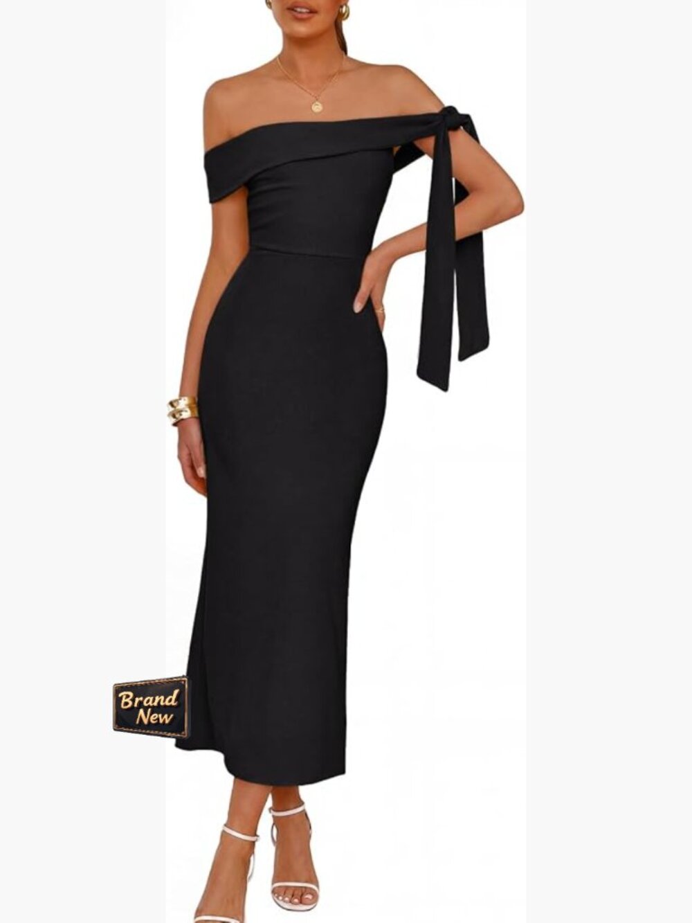 Off Shoulder Bodycon Maxi Dress Wedding Guest Formal S-XL